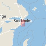 Karta som med röd fyrkant ramar in Jordbro, Haninge, Stockholms län