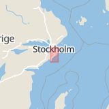 Karta som med röd fyrkant ramar in Hurtigs Torg, Haninge, Stockholms län