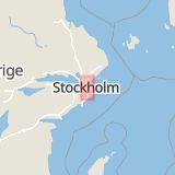 Karta som med röd fyrkant ramar in Kvarnholmen, Östermalm, Nacka, Stockholms län