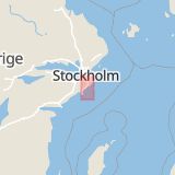 Karta som med röd fyrkant ramar in Berga, Haninge, Stockholms län