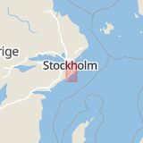 Karta som med röd fyrkant ramar in Odenvägen, Sleipnervägen, Haninge, Stockholms län
