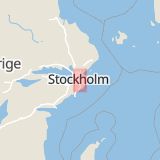 Karta som med röd fyrkant ramar in Nysätra, Nacka, Stockholms län