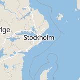 Karta som med röd fyrkant ramar in Skogås, Huddinge, Stockholms län