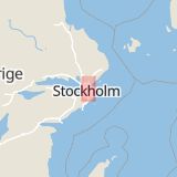 Karta som med röd fyrkant ramar in Kvarnvägen, Lidingö, Stockholms län