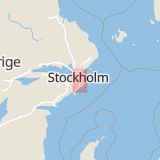 Karta som med röd fyrkant ramar in Flatenvägen, Stockholm, Stockholms län
