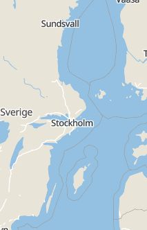 Översiktskarta som visar hela Sverige med en markör som visar ungefär var händelsen inträffat