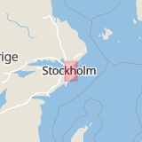 Karta som med röd fyrkant ramar in Värmdövägen, Nacka, Stockholms län