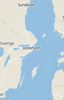 Översiktskarta som visar hela Sverige med en markör som visar ungefär var händelsen inträffat
