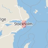 Karta som med röd fyrkant ramar in Kantatvägen, Nacka, Stockholms län