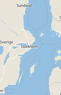 Översiktskarta som visar hela Sverige med en markör som visar ungefär var händelsen inträffat