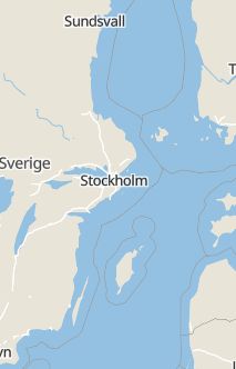 Översiktskarta som visar hela Sverige med en markör som visar ungefär var händelsen inträffat