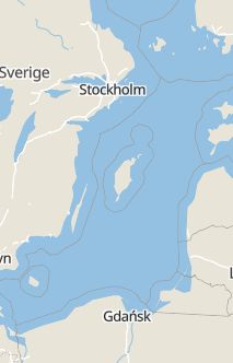 Översiktskarta som visar hela Sverige med en markör som visar ungefär var händelsen inträffat