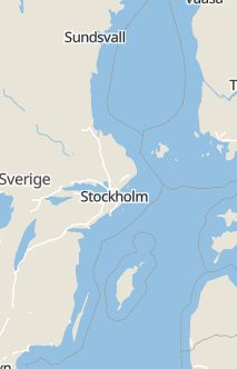 Översiktskarta som visar hela Sverige med en markör som visar ungefär var händelsen inträffat
