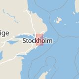 Karta som med röd fyrkant ramar in Elfvik, Lidingö, Stockholms län