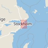 Karta som med röd fyrkant ramar in Nacka, Stockholms län