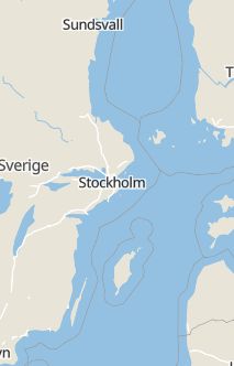 Översiktskarta som visar hela Sverige med en markör som visar ungefär var händelsen inträffat