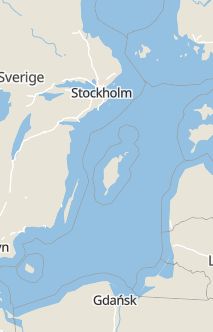 Översiktskarta som visar hela Sverige med en markör som visar ungefär var händelsen inträffat