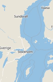 Översiktskarta som visar hela Sverige med en markör som visar ungefär var händelsen inträffat