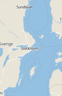 Översiktskarta som visar hela Sverige med en markör som visar ungefär var händelsen inträffat