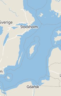 Översiktskarta som visar hela Sverige med en markör som visar ungefär var händelsen inträffat