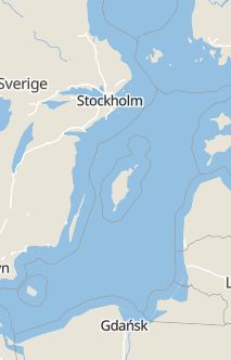 Översiktskarta som visar hela Sverige med en markör som visar ungefär var händelsen inträffat
