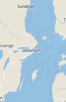 Översiktskarta som visar hela Sverige med en markör som visar ungefär var händelsen inträffat