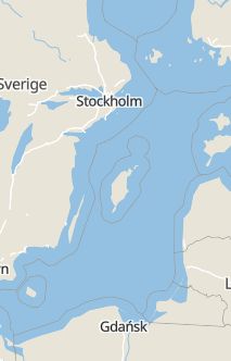 Översiktskarta som visar hela Sverige med en markör som visar ungefär var händelsen inträffat