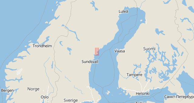 Karta som med röd fyrkant ramar in Docksta, Kramfors, Västernorrlands län