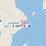 Karta som med röd fyrkant ramar in Löparvägen, Österåker, Stockholms län