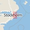 Karta som med röd fyrkant ramar in Kattholmen, Gustavsberg, Värmdö, Stockholms län
