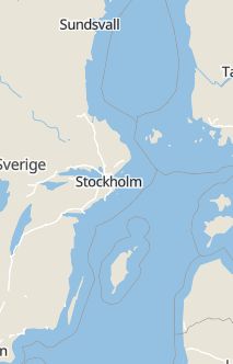 Översiktskarta som visar hela Sverige med en markör som visar ungefär var händelsen inträffat