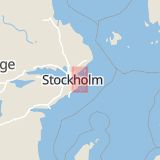 Karta som med röd fyrkant ramar in Gustavsberg, Värmdö, Stockholms län