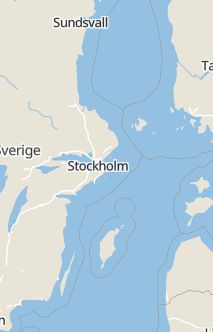 Översiktskarta som visar hela Sverige med en markör som visar ungefär var händelsen inträffat