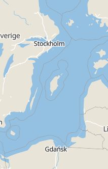 Översiktskarta som visar hela Sverige med en markör som visar ungefär var händelsen inträffat