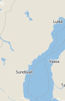 Översiktskarta som visar hela Sverige med en markör som visar ungefär var händelsen inträffat