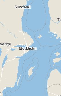 Översiktskarta som visar hela Sverige med en markör som visar ungefär var händelsen inträffat