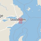 Karta som med röd fyrkant ramar in Långvik, Klacknäset, Värmdö, Stockholms län