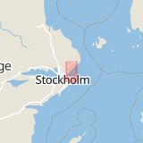 Karta som med röd fyrkant ramar in Skogen, Dyvik, Österåker, Stockholms län