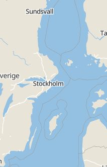 Översiktskarta som visar hela Sverige med en markör som visar ungefär var händelsen inträffat