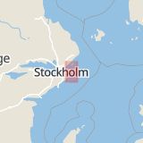 Karta som med röd fyrkant ramar in Saltarövägen, Kopparmora, Värmdö, Stockholms län