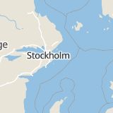 Karta som med röd fyrkant ramar in Stavsnäsvägen, Värmdö, Stockholms län