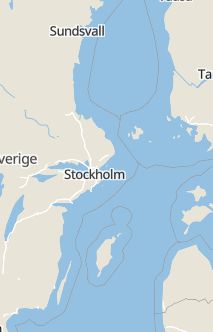 Översiktskarta som visar hela Sverige med en markör som visar ungefär var händelsen inträffat