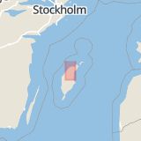 Karta som med röd fyrkant ramar in Visby, Tingstäde, Gotland, Gotlands län
