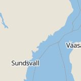 Karta som med röd fyrkant ramar in Svedjevägen, Själevad, Örnsköldsvik, Slåttervägen, Bondsjöhöjden, Härnösand, Strandgatan, Arnäsvall, Västernorrlands län