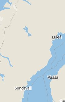 Översiktskarta som visar hela Sverige med en markör som visar ungefär var händelsen inträffat