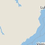 Karta som med röd fyrkant ramar in Brännbergsvägen, Lycksele, Västerbottens län