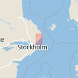 Karta som med röd fyrkant ramar in Södra Kustvägen, Penningby, Norrtälje, Stockholms län