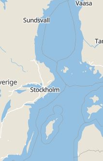 Översiktskarta som visar hela Sverige med en markör som visar ungefär var händelsen inträffat