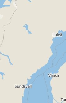 Översiktskarta som visar hela Sverige med en markör som visar ungefär var händelsen inträffat