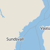 Karta som med röd fyrkant ramar in Härnösand, Utansjö, Norrstaden, Örnsköldsvik, Hörnett, Västernorrlands län